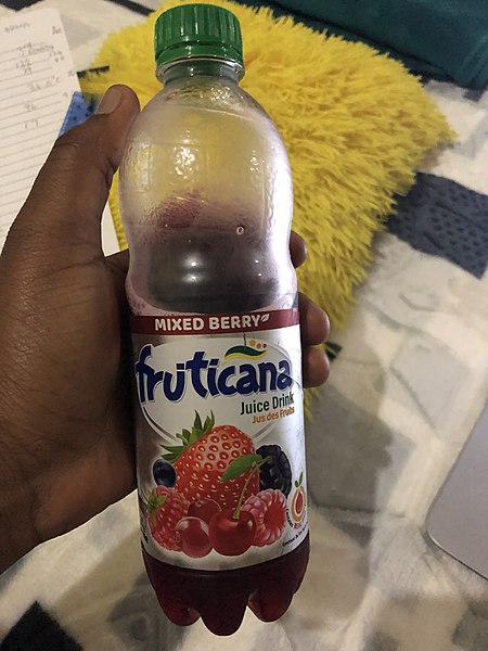 File:New Fruticana flavour the best ,a Zambian product. Took a picture whilst I was studying well yes I was feeling thirsty but I specifically wanted to drink a fruticana.jpg