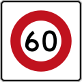 (R1-8.1) 60 km/h speed limit