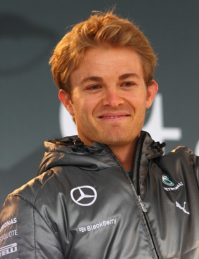 A picture of Nico Rosberg donning Mercedes Grand Prix attire.