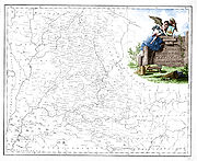 English: Map with colour cartouche Русский: Карта с цветным картушем