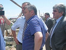 President Eduard Kokoity inspecting reconstruction work in August, 2009 Obezd Prezidenta 5.JPG