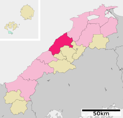 Lokasi Ōda di Prefektur Shimane