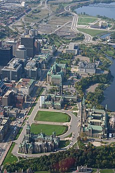 Ottawa, On - Aerial view - Parliament Buildings National Historic Site of Canada.jpg