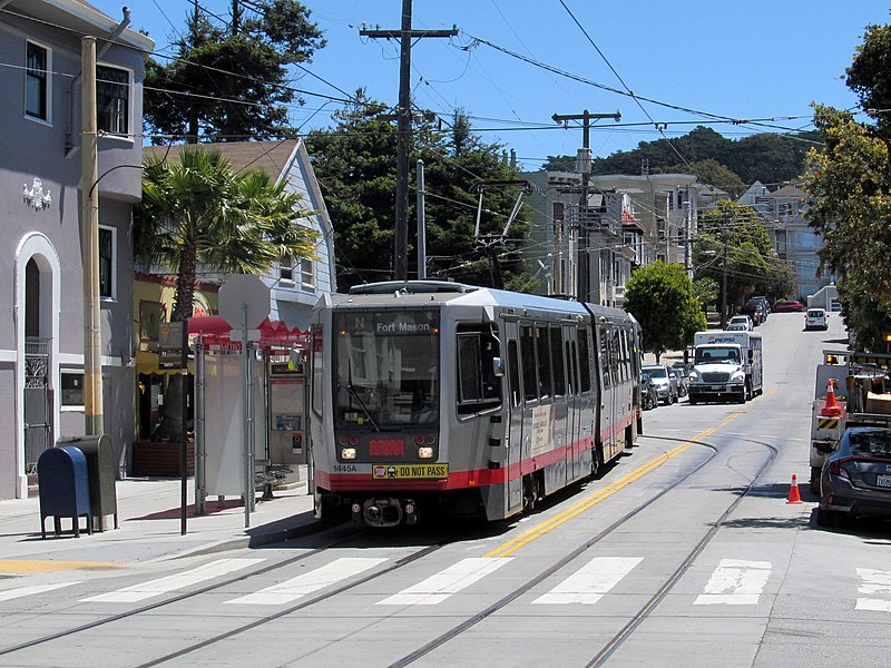 File:Outbound N Judah train at Carl and Cole, June 2017.JPG