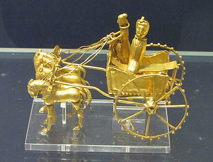 A golden chariot made during Achaemenid Empire (550–330 BCE).