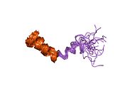 1ho9​: 20 najboljih NMR konformera D130I mutanta T3-I2, 32 ostatka dugog peptida sa alfa-2A adrenergičkog receptora