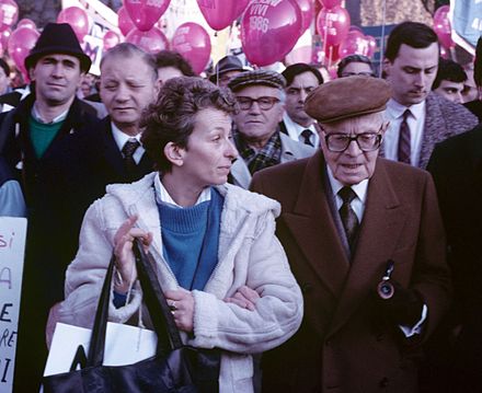 Emma Bonino with Italian President Sandro Pertini in 1985