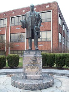 Statue of Paul W. Litchfield in Akron, Ohio, headquarters of the Goodyear Tire & Rubber Company