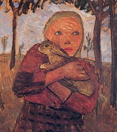 Pige med kanin, 1905