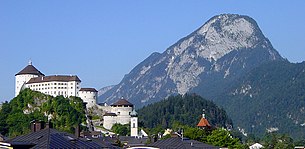 The town's landmark: Kufstein Fortress with Pendling mountain