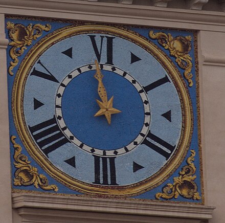 Six-hour clock at the Quirinal Palace, Rome
