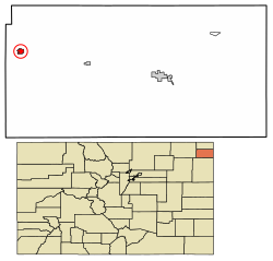 Location of Haxtun in Phillips County, Colorado.