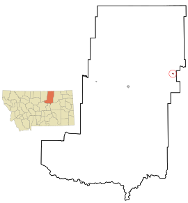 Phillips County Montana Incorporated and Unincorporated areas Saco Highlighted.svg