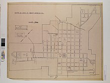 Älterer Plan der Stadt Vargem Grande do Sul, gezeichnet von Geraldo Pistelli.