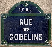 Plaque Rue Gobelins - Paris XIII (FR75) - 2021-07-20 - 1.jpg
