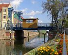 Hubbrücke über die Elde in Plau am See in Mecklenburg-Vorpommern