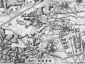 Plan de la banlieue en 1751.