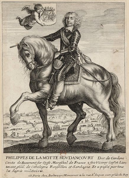 File:Portrait de Philippe de La Motte Houdancourt a cheval, se dirigeant vers la gauche.jpg