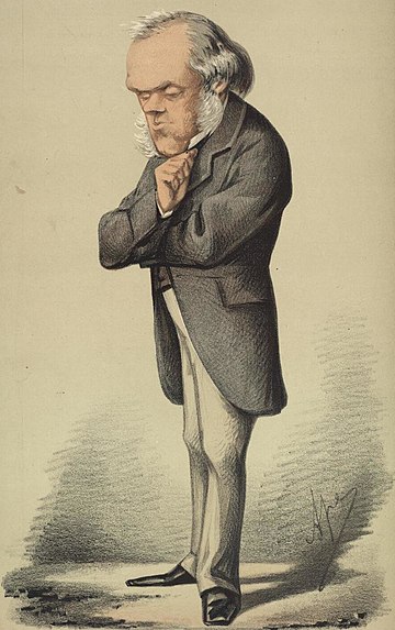 Caricature of Bruce by Carlo Pellegrini published in Vanity Fair in 1869 with the caption "He has gained credit by converting himself to the Ballot; he would gain greater credit by converting himself into an ex-secretary of State for the Home Department"
