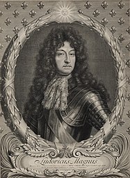 Portrait of Louis XIV of France, d'après Godfrey Kneller (1685, Bibliothèque nationale de France).
