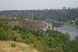PP Baba, pohled přes Vltavu na Bohnice