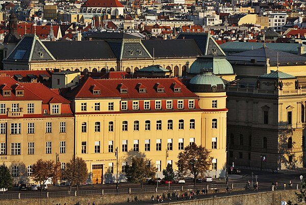 Main building of the Prague Conservatory, viewed from Letná hill