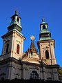 Praha - Nové Město, Kostel sv. Jana Nepomuckého Na Skalce, pohled z Vyšehradské ulice