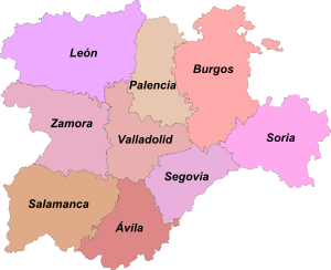 Provincias de Castilla y León.svg