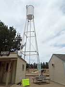 Historic Water Tower built in 1952 and now located on the grounds of the historic Schnepf Farms.