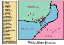 Locations of Jesuit reductions Reductions jesuites.png