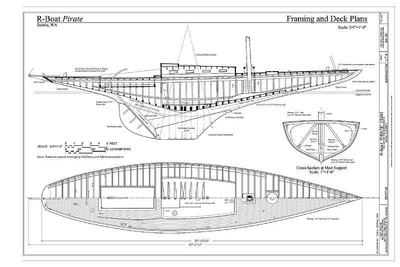 Pirate, Framing and Deck Plans - R-Boat Pirate, The Center for Wooden 