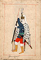 Miniatura di moschettiere giannizzero (XVII secolo) - - ill. del Libro di costumi Ralamb, XVII secolo