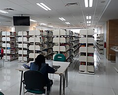 A reading room on the 21st floor of the Indonesian National Library