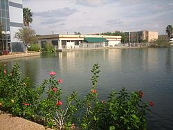 The reflecting pool at Falcon Bank in Laredo Reflecting pool at Falcon International Bank IMG 1942.JPG