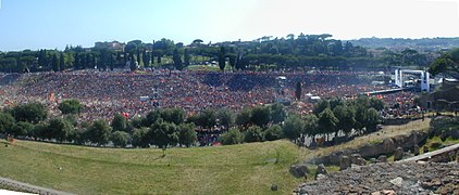 Fête pour le titre de champion d'Italie de l'Association sportive Rome, le 24 juin 2001, avant le concert.