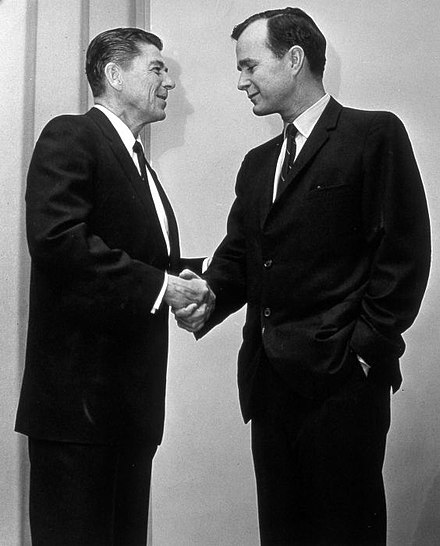 Bush greeting then California Governor Ronald Reagan in 1967