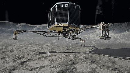Representació de l'aterratge de Philae al cometa