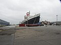 Photo of SS United States at Pier 84, Philadelphia, as viewed from Columbus Blvd