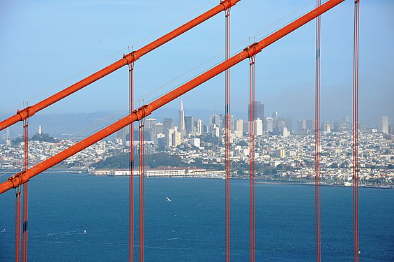 The Golden Gate Bridge in front of San Francisco