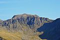 View of summit pyramid of Scafell Pike from Yewbarrow in Wasdale