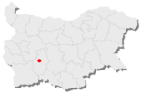 Karta över Bulgarien, position för Septemwri markerad