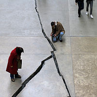 Work by Doris Salcedo in the Tate Modern in London, 2007