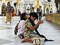 Shwedagon Pagoda, Prayer, Yangon, Myanmar.jpg