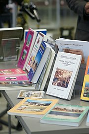 Somali language books on display.