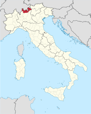 Provincie Sondrio na mapě Itálie