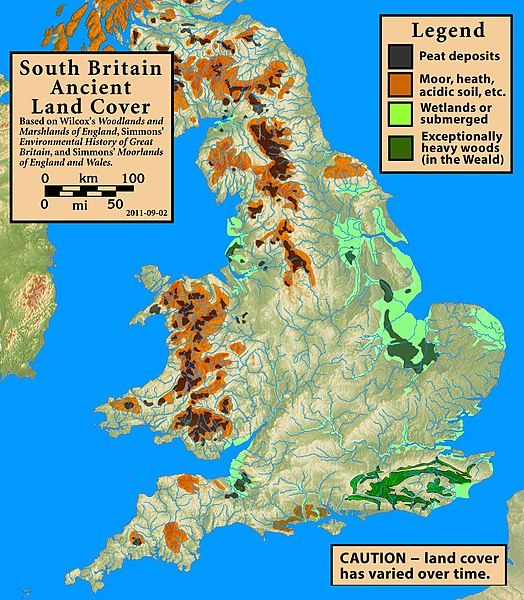 Ancient land cover of southern Britain.