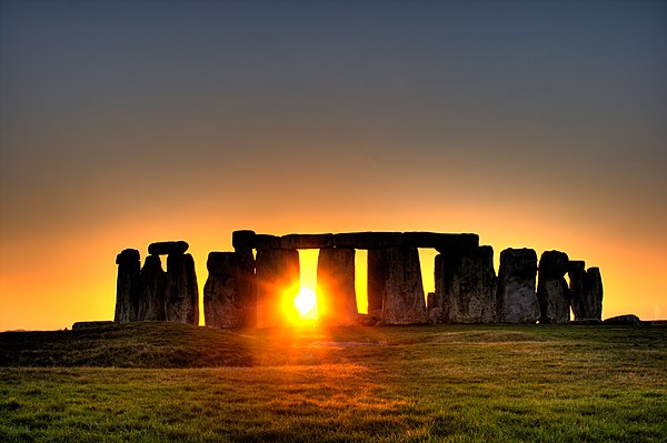 Midwinter sunset at Stonehenge