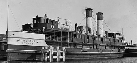 Sydney ferry CURL CURL newly arrived in Sydney November late 1928.jpg