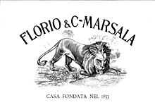 Symbol of the Florio family companies - a lion drinking from the spring Symbol of the Florio family companies - a lion drinking from the spring (advertisement from 1924).jpg