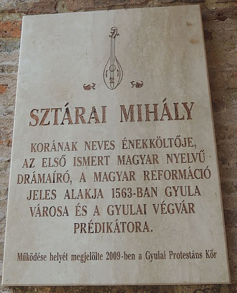 File:Sztárai Mihály Plaque Gyula.JPG